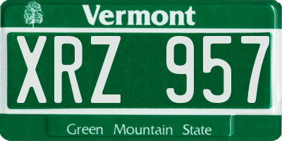 VT license plate XRZ957