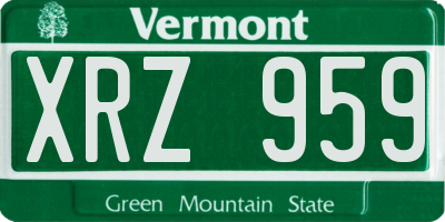 VT license plate XRZ959