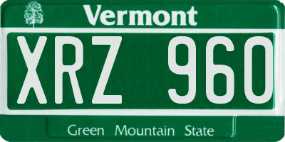 VT license plate XRZ960