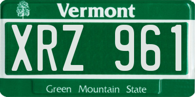 VT license plate XRZ961