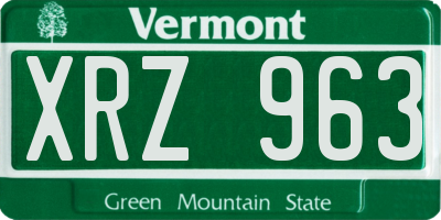 VT license plate XRZ963