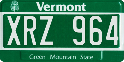 VT license plate XRZ964