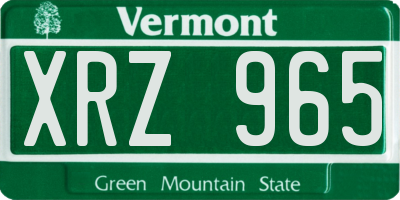 VT license plate XRZ965