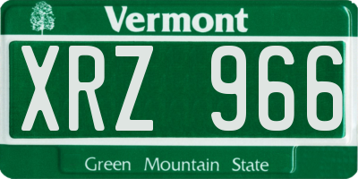 VT license plate XRZ966