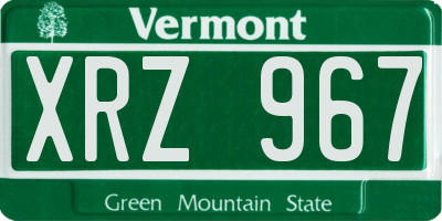 VT license plate XRZ967