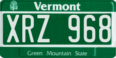 VT license plate XRZ968