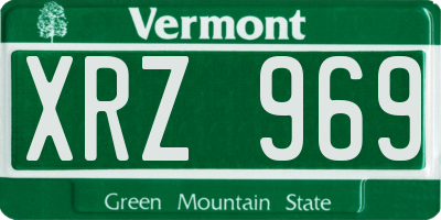 VT license plate XRZ969