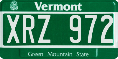 VT license plate XRZ972