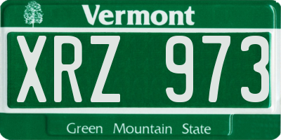 VT license plate XRZ973