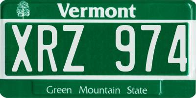 VT license plate XRZ974