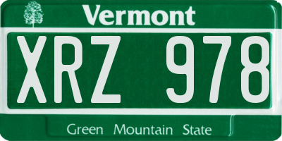 VT license plate XRZ978