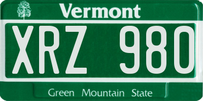 VT license plate XRZ980
