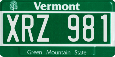 VT license plate XRZ981