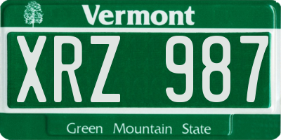 VT license plate XRZ987