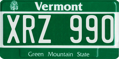 VT license plate XRZ990