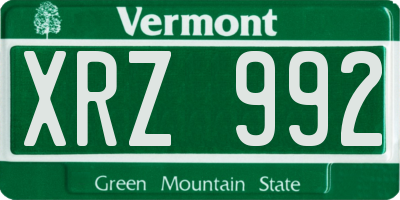 VT license plate XRZ992
