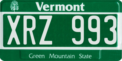 VT license plate XRZ993