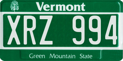 VT license plate XRZ994