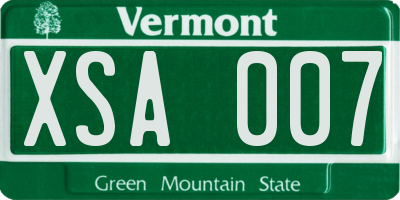 VT license plate XSA007