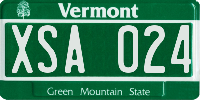 VT license plate XSA024