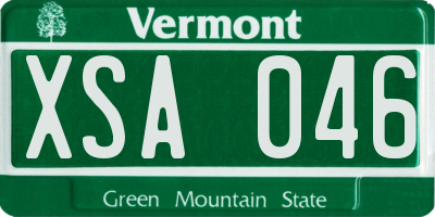 VT license plate XSA046