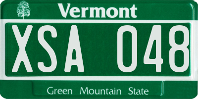 VT license plate XSA048