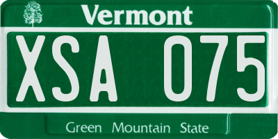 VT license plate XSA075