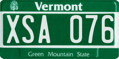 VT license plate XSA076