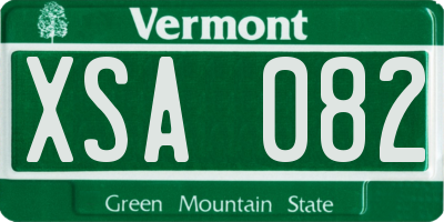 VT license plate XSA082