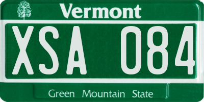 VT license plate XSA084
