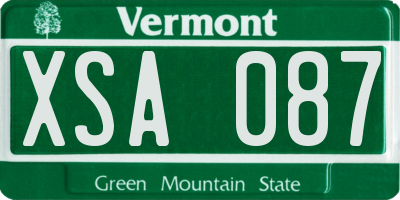 VT license plate XSA087