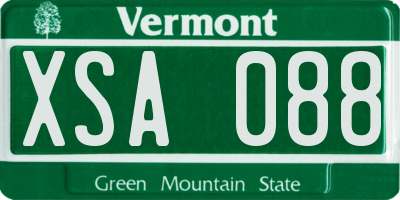 VT license plate XSA088