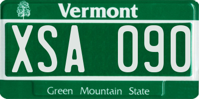 VT license plate XSA090