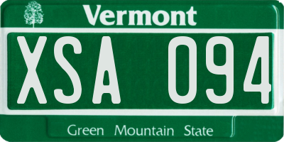 VT license plate XSA094