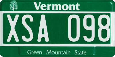 VT license plate XSA098