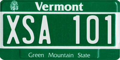 VT license plate XSA101