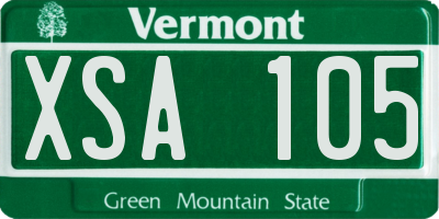 VT license plate XSA105