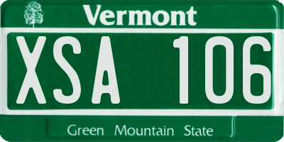 VT license plate XSA106