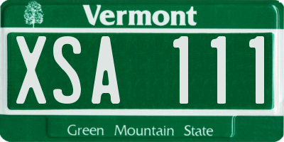 VT license plate XSA111