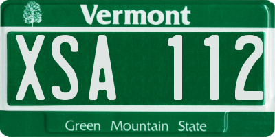 VT license plate XSA112