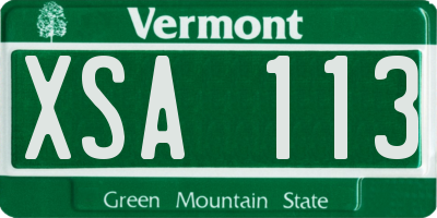 VT license plate XSA113