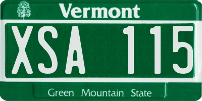 VT license plate XSA115