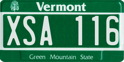 VT license plate XSA116