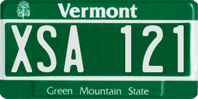 VT license plate XSA121