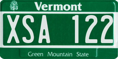 VT license plate XSA122