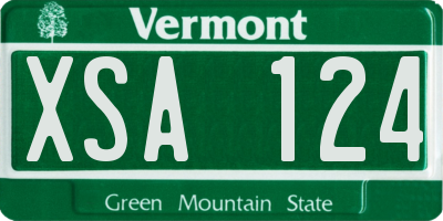 VT license plate XSA124