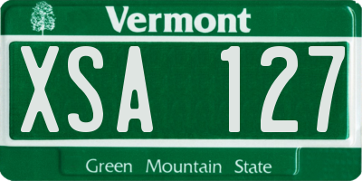 VT license plate XSA127