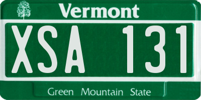 VT license plate XSA131