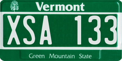 VT license plate XSA133