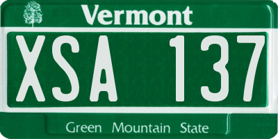 VT license plate XSA137